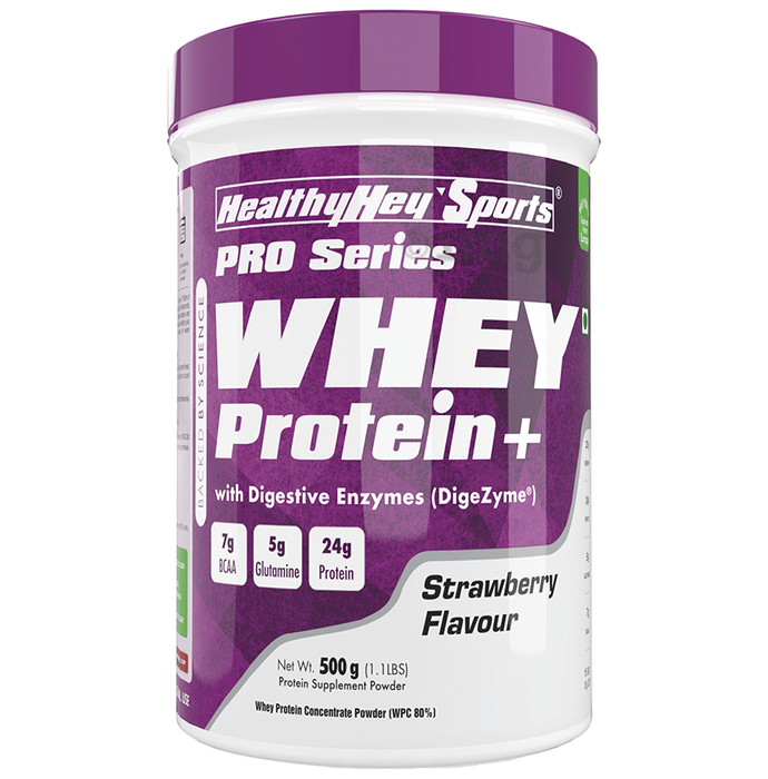 HealthyHey Sports Pro Series Whey Protein+ Powder Strawberry