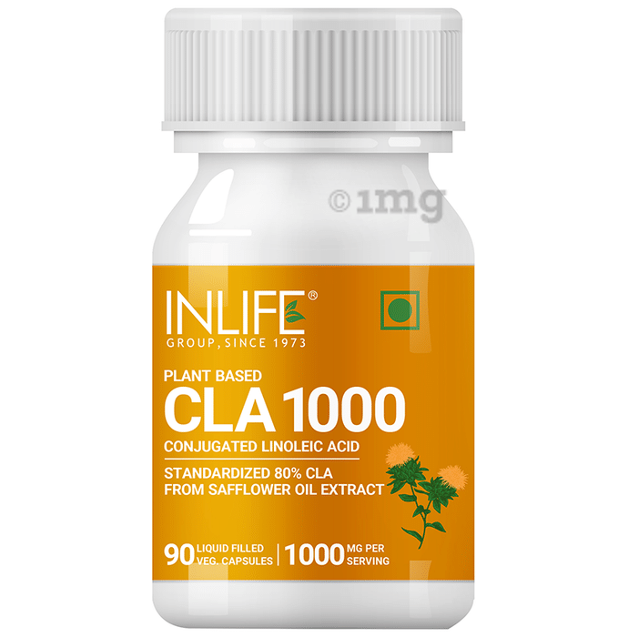 Inlife Plant Based CLA 1000 Conjugated Linoleic Acid Liquid Filled Veg Capsule