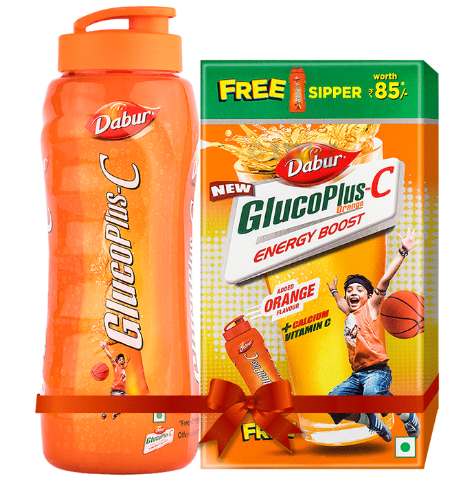 Dabur Glucoplus-C Powder Orange with Sipper Free