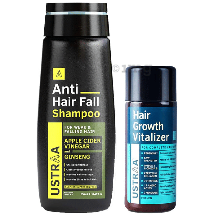 Ustraa Combo Pack of Anti Hair Fall Shampoo 250ml & Hair Growth Vitalizer 100ml
