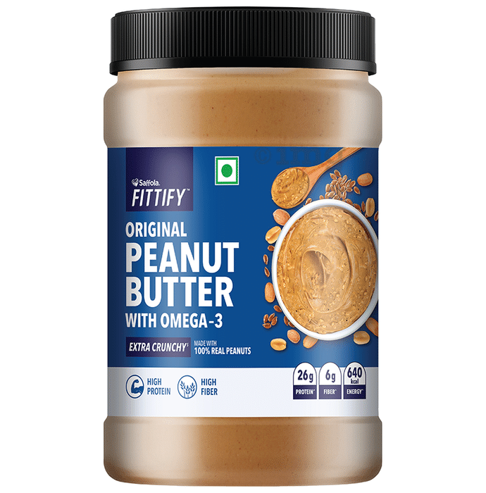 Saffola Fittify Original Peanut Butter with Omega 3 Extra Crunchy