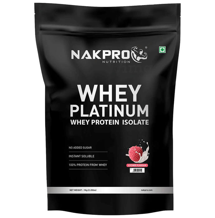 Nakpro Nutrition Whey Platinum Whey Protein Isolate (1kg Each) Lychee