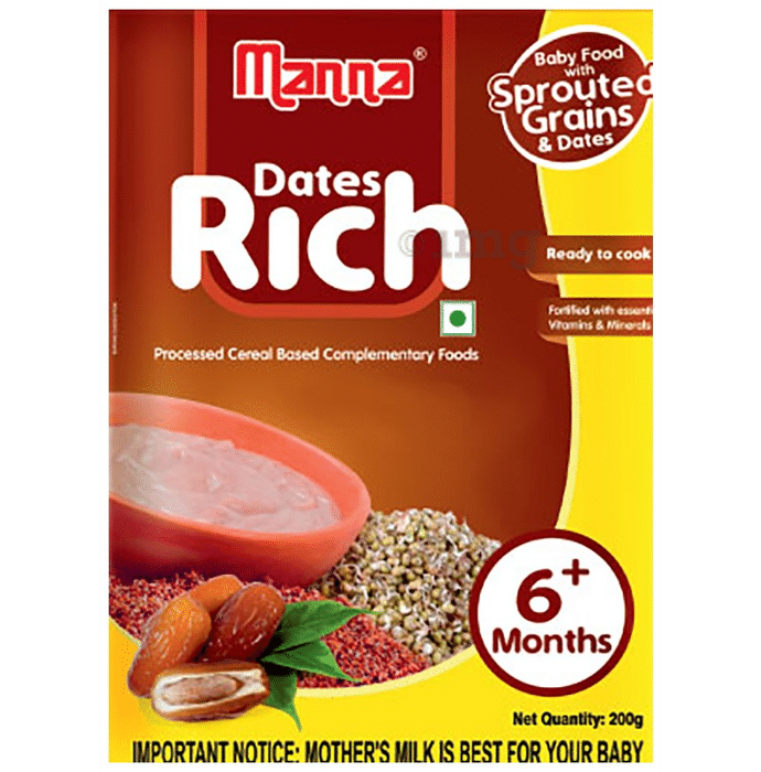 Manna Dates Rich Baby Food with Sprouted Grains & Dates 6+ Months
