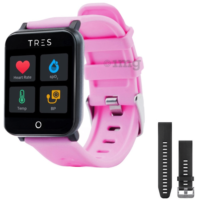 Tres Care C303 Smart Health Band with 1 Year Free Health Monitoring Pink
