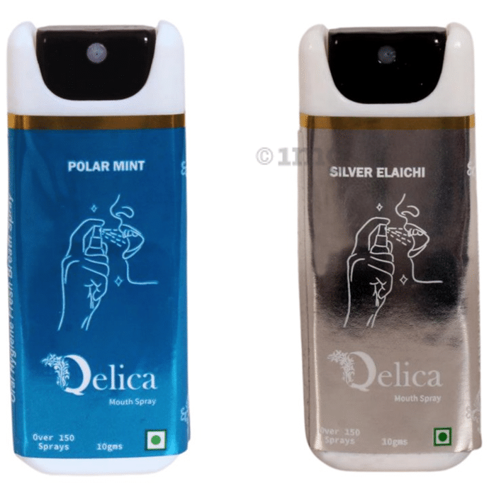 Qelica Mouth Spray (10gm Each) Silver Elaichi & Polar Mint