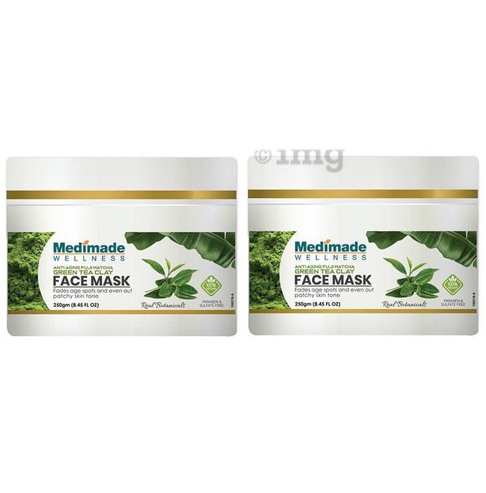 Medimade Wellness Anti Aging Fuji Matcha Green Tea Clay Face Mask (250gm Each)