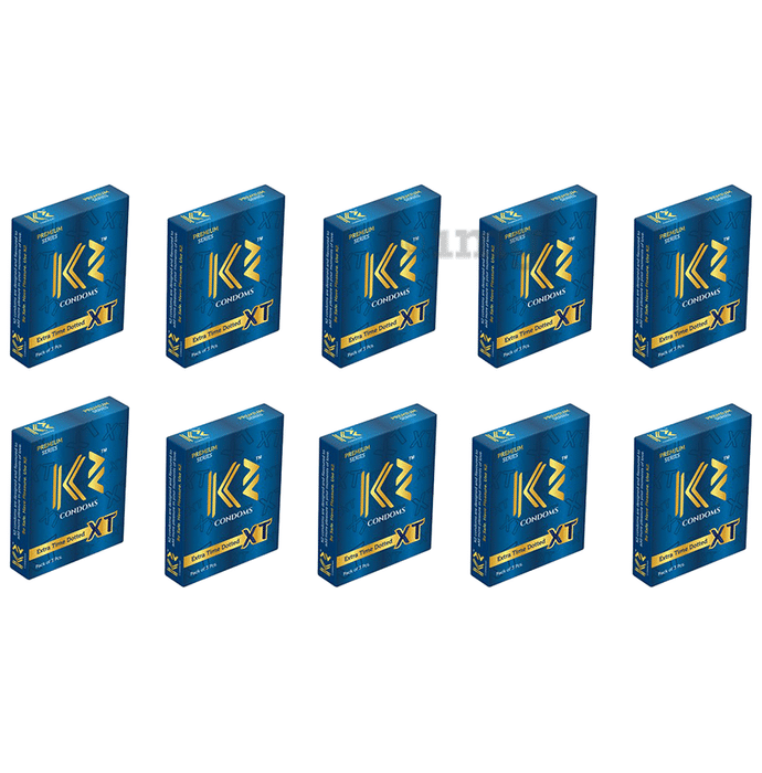 K2 Premium Series Extra Time Dotted Condom (3 Each)