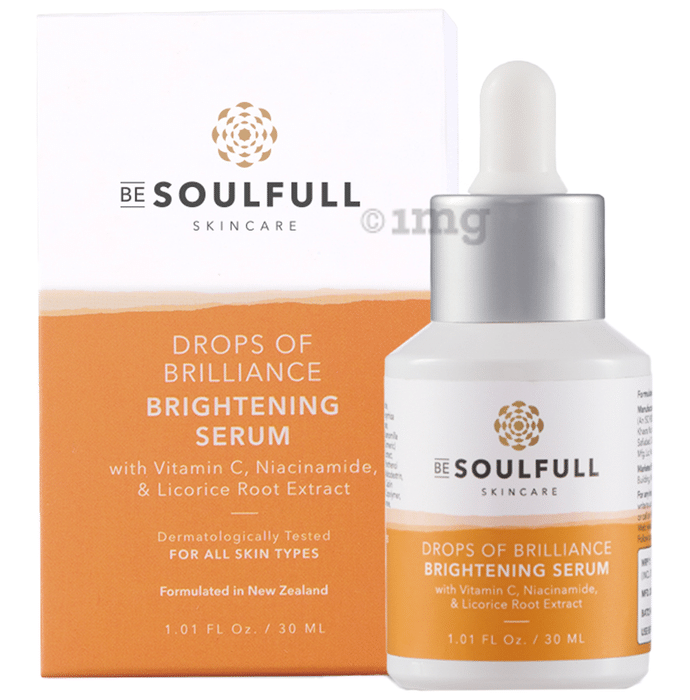 Be Soulfull Drops of Brilliance Brightening Serum with Vitamin C, Niacinamide & Licorice Root Extract