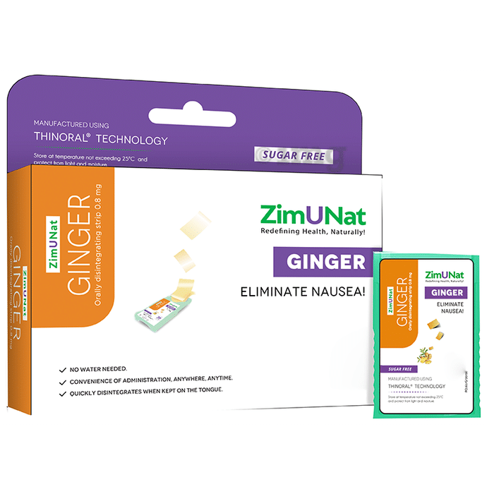 ZimUNat Ginger 0.8mg Orally Disintegrating Strip Sugar Free