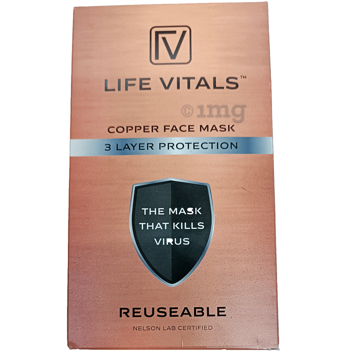 Life Vitals 3 Layer Protection Copper Face Mask