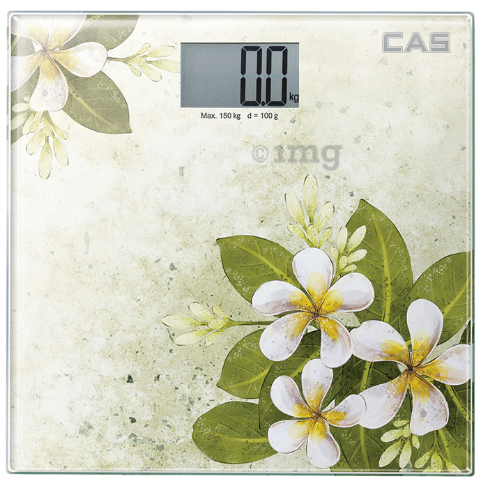 CAS Thick Tempered Glass LCD Display Digital Human Body Weighing Machine Green