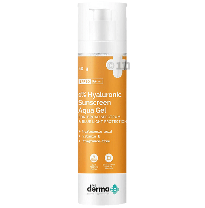 The Derma Co 1% Hyaluronic Sunscreen Aqua Gel with Vitamin E | Fragrance-Free