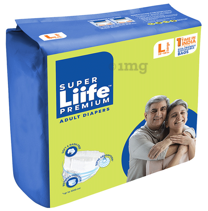 Super Liife Premium Adult Diaper (10 Each) Large