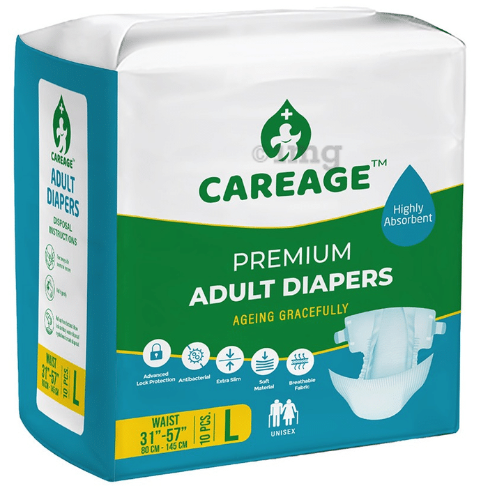 Careage Premium Adult Diaper (10 Each) Large
