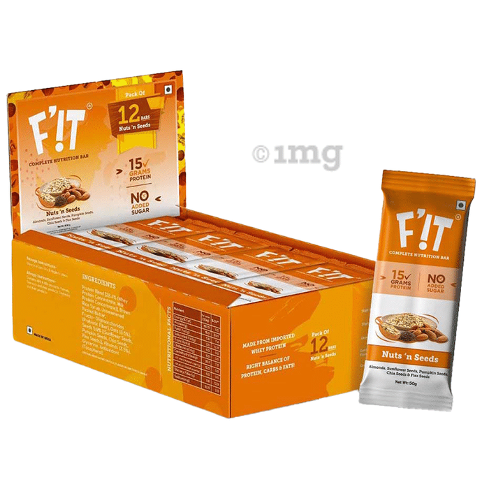 F'it Complete Nutrition Bar (50gm Each) Nut 'N Seeds