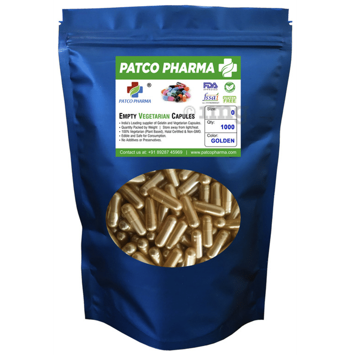 Patco Pharma Empty Vegetarian Capsule Size 0 Golden