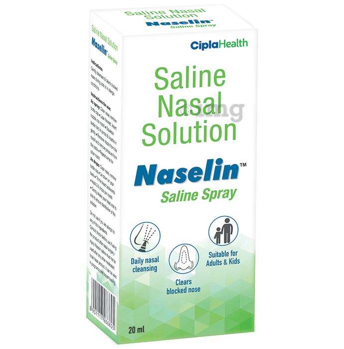 Naselin Saline Nasal Cleaning Spray for Adults & Kids | Clears Blocked Nose