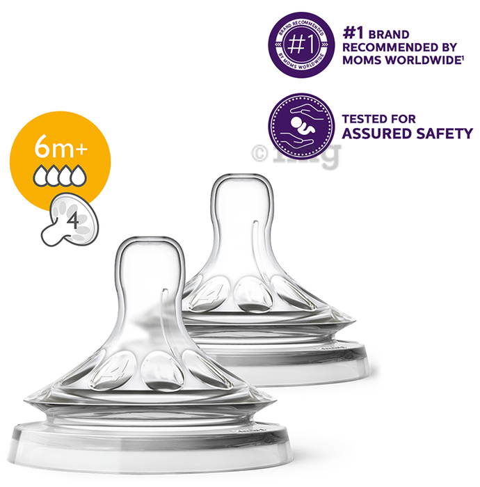 Philips avent natural teat store 4 holes fast flow