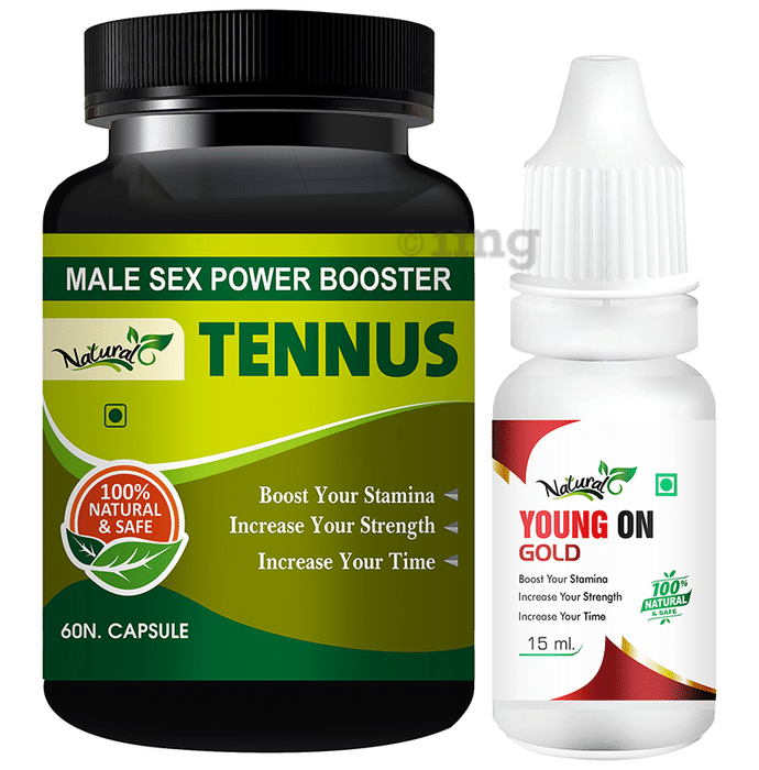 Natural Combo Pack of Tennus 60 Capsules & Young On Gold 15ml