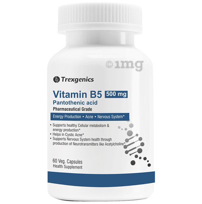 Trexgenics Vitamin B5 500mg Veg. Capsules