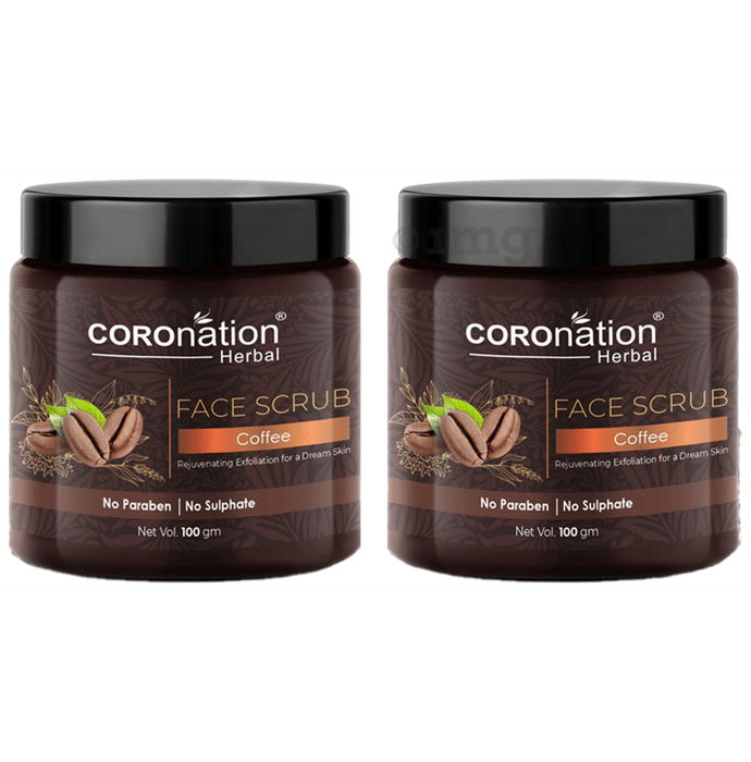 Coronation Herbal Coffee Face Scrub (100gm Each) Buy combo pack of 2.0