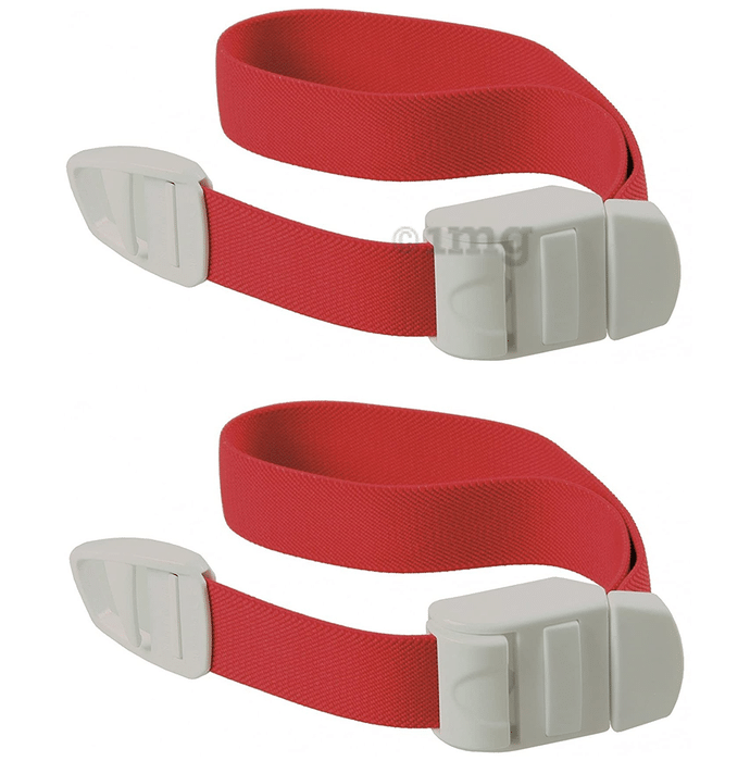 Clear & Sure Quick Release Standard Touriquet Band Red