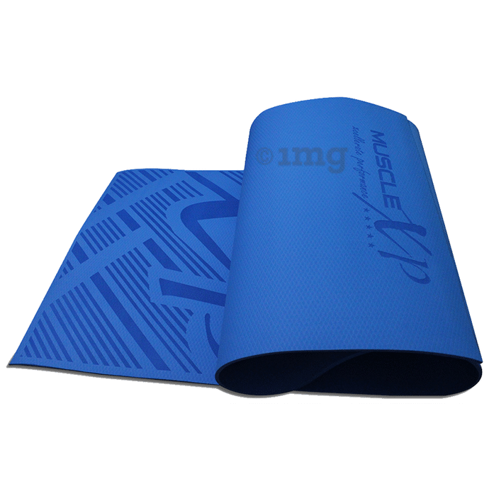 MuscleXP Pure EVA Material Yoga Mat with Cover Bag 6mm Blue