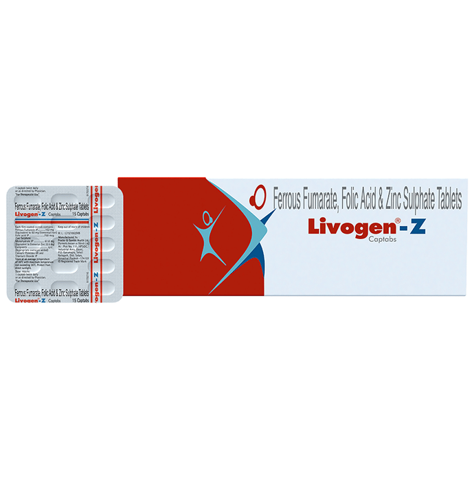 Livogen-Z Captab: Buy strip of 15 captabs at best price in India | 1mg
