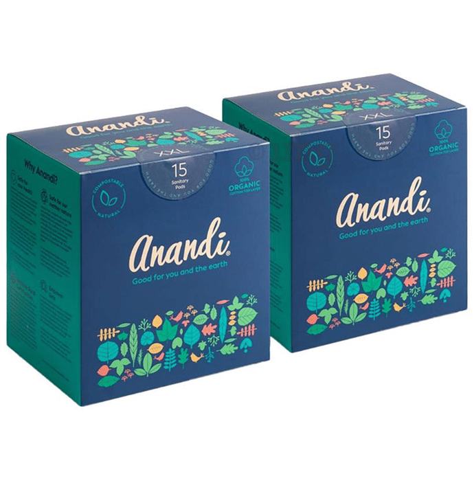 Anandi Sanitary Pads (15 Each) XXL Buy combo pack of 2 boxes at best