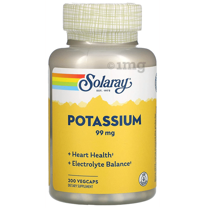 Solaray Potassium 99mg Vegcap | Supports Heart Health & Electrolyte Balance