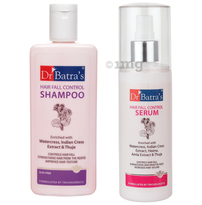 Dr Batra's Combo Pack of Hair Fall Control Shampoo 200ml and Hair Fall Control Serum 125ml