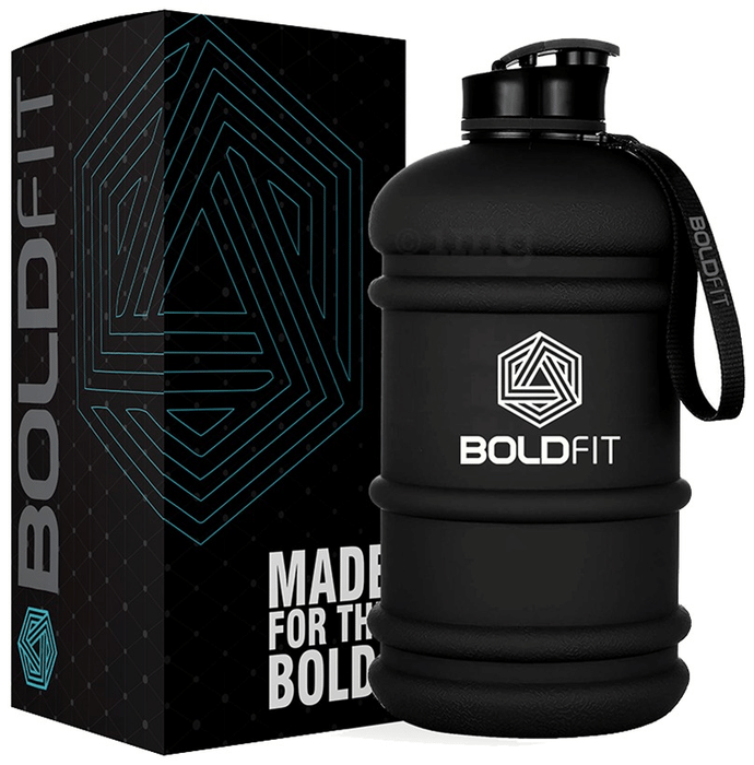 Boldfit Gym Gallon Water Jug Bottle Gloss Black