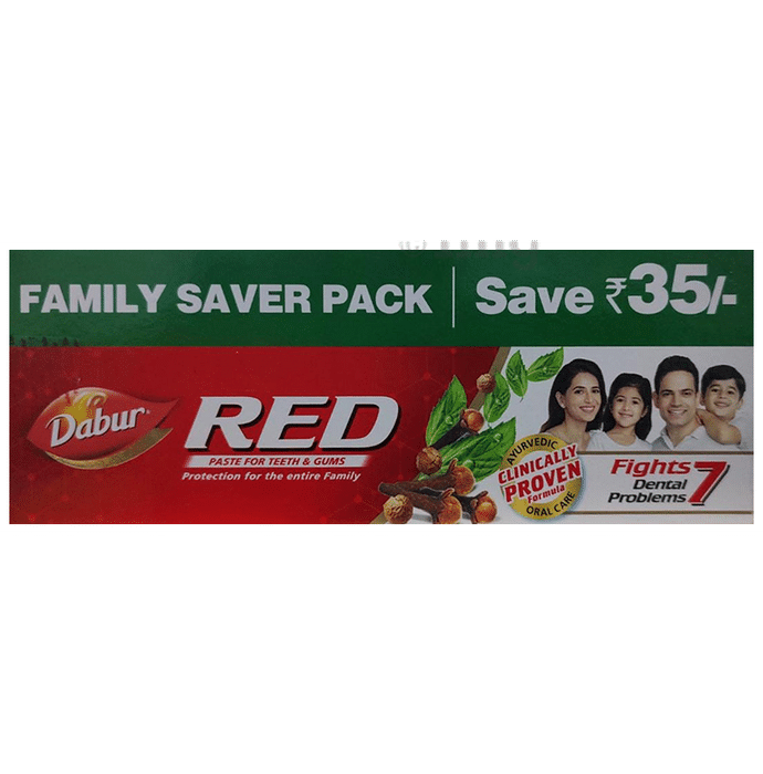 Dabur Red Toothpaste Family Saver Pack (2x200gm + 1x100gm)