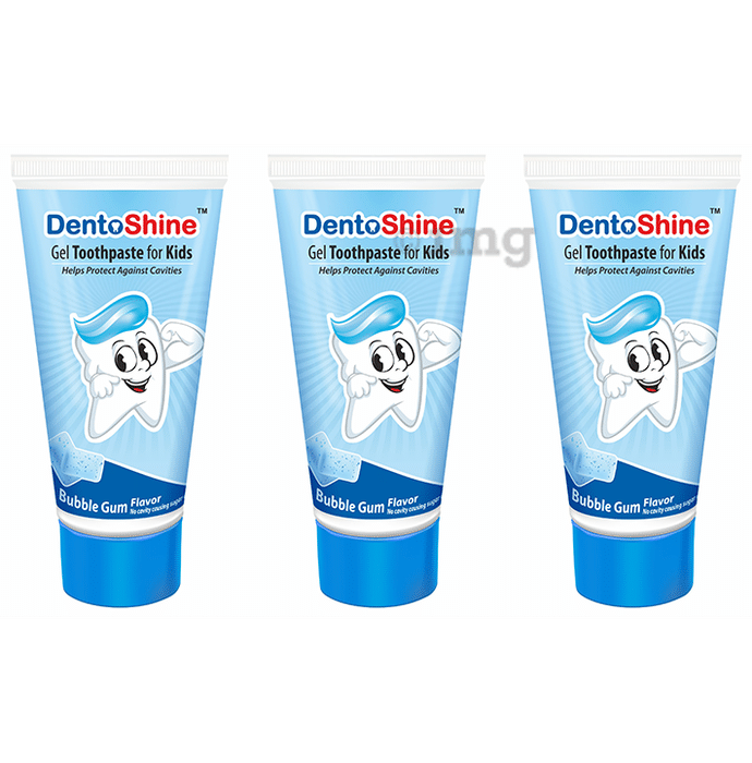 DentoShine Gel Toothpaste for Kids (80gm Each) Bubblegum