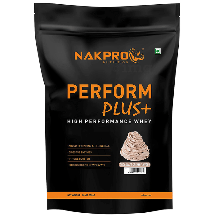 Nakpro Nutrition Perform Plus High Performance Whey Protein Powder (1kg Each) Chocolate Cream
