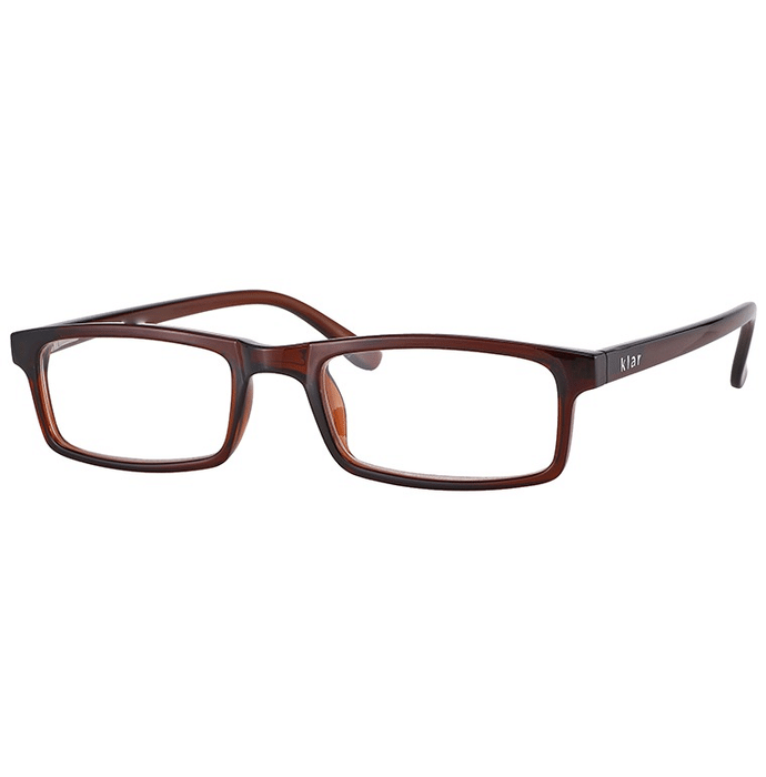 Klar Eye K 3021 Full Rim Rectangle Reading Glasses for Men and Women Reading Eyeglasses Optical Power +2.5 Brown