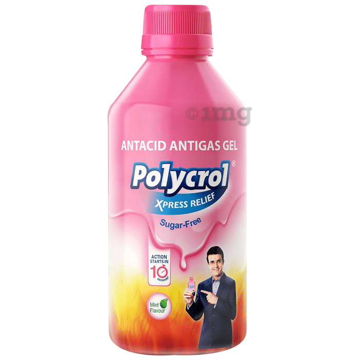Polycrol Xpress Relief Antacid Antigas Gel | Flavour Mint