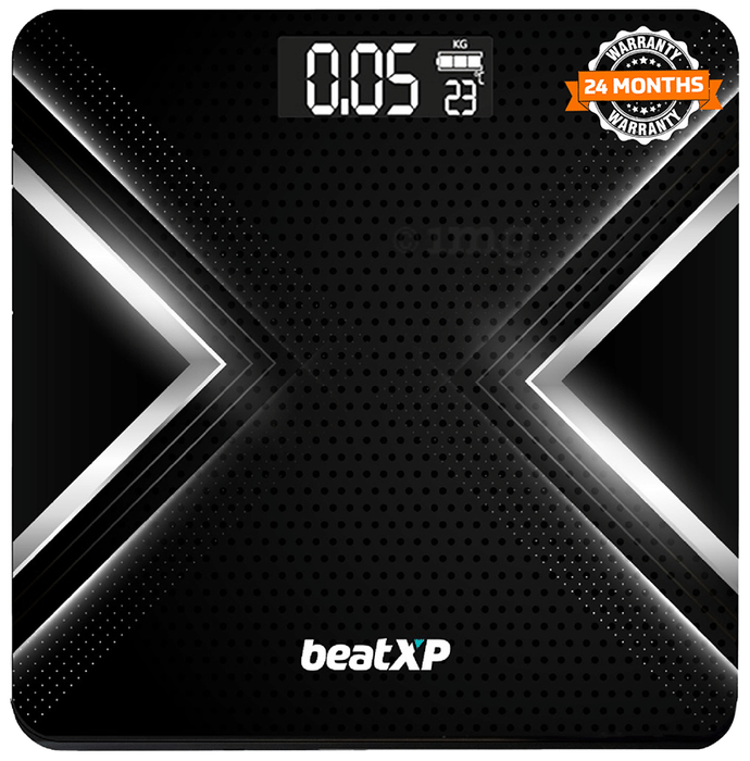 beatXP Gravity X Digital Weight Machine with Thick Tempered Glass Black