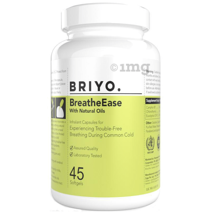 Briyo BreatheEase: 45 Decongestant Capsules for Easy Breathing Relief During Common Colds