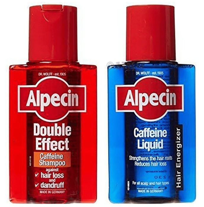 Alpecin Combo Pack of Caffeine Double Effect Shampoo & Caffeine Liquid (200ml Each)