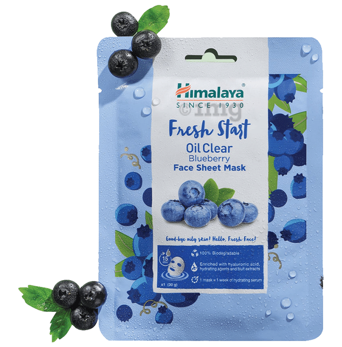 Himalaya Personal Care Fresh Start Oil Clear Face Sheet Mask Blueberry