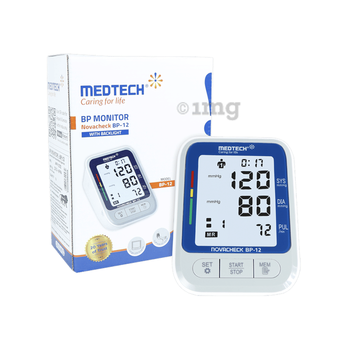 Medtech BP 12 Novacheck BP Monitor with Backlight Buy box of 1 Unit at