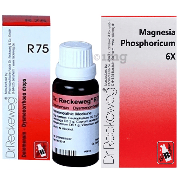 Dr. Reckeweg Women Care Combo Pack of R75 Dysmenorrhoea Drop 22ml & Magnesia Phosphoricum 20gm Biochemic Tablet 6X