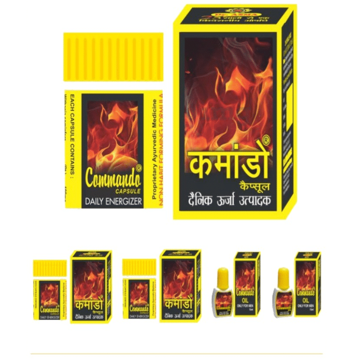 Dr. Asma Combo Pack of Commando Capsule 60 & Commando Oil Only For Men 30ml