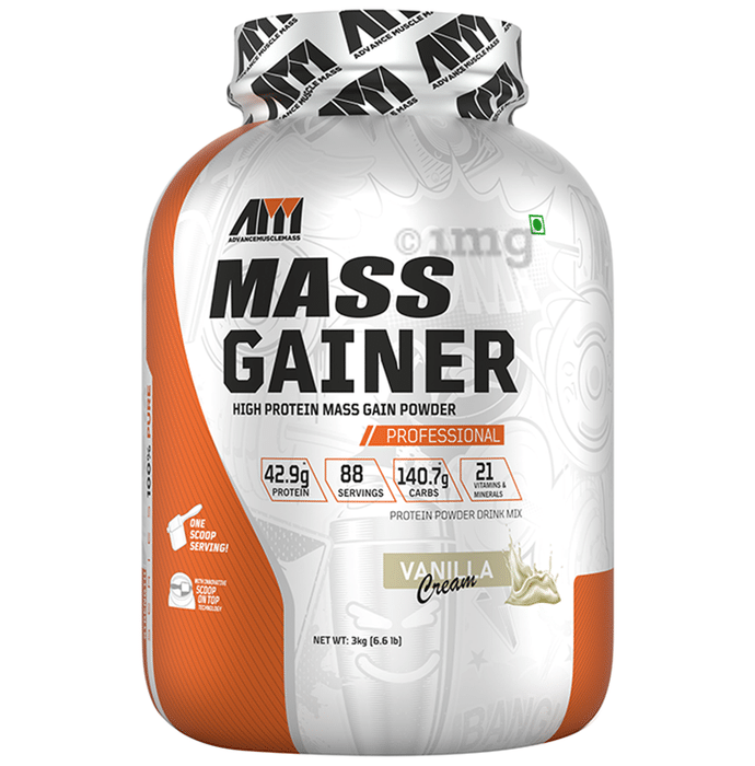 Advance MuscleMass High Protein Mass Gainer Powder Vanilla Cream