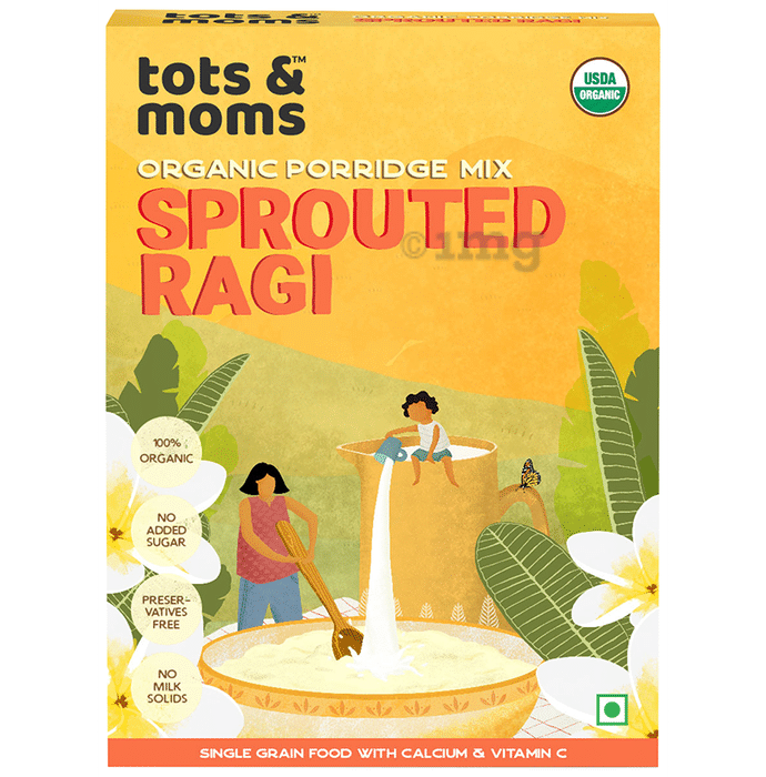 Tots and Moms Organic Porridge Mix 6 Month+ Sprouted Ragi