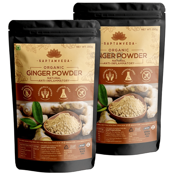 Saptamveda Organic Ginger Powder (150gm Each)