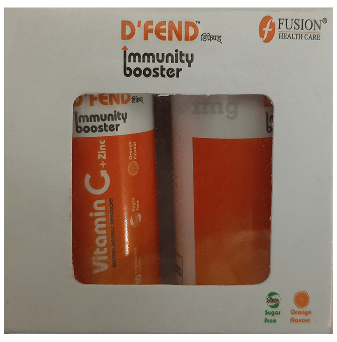 D Fend Immunity Booster Vitamin C+Zinc Tablet(10 Each) Orange Sugar Free