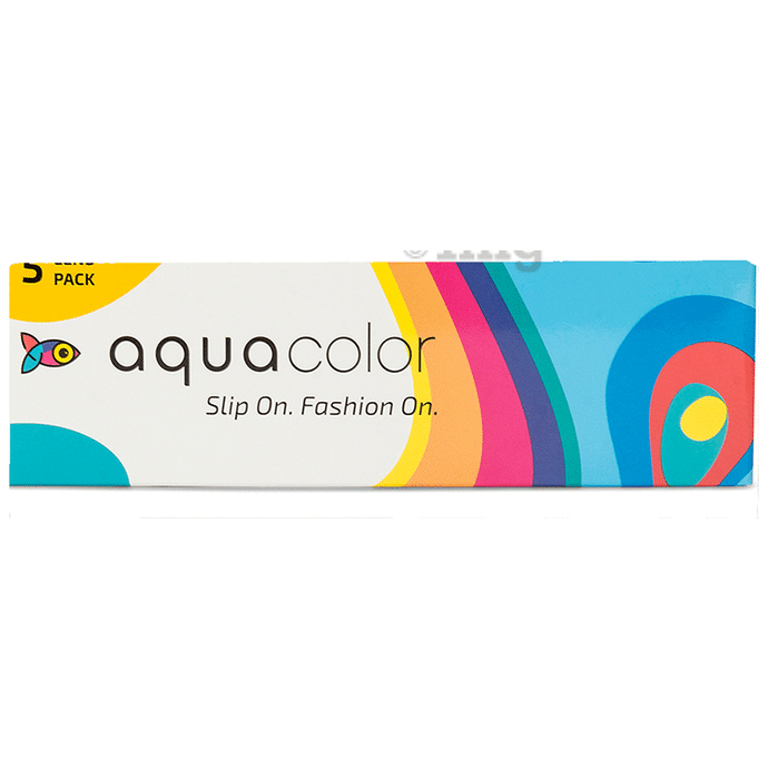 Aquacolor Daily Disposable Colored Contact Lens with UV Protection Optical Power -5 Icy Blue