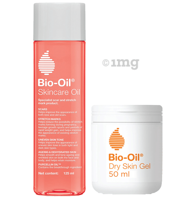 Bio-Oil Perfect Skin Combo Pack of Skincare Oil 125ml & Dry Skin Gel 50gm for Moisturized, Flawless Skin-Face and Body